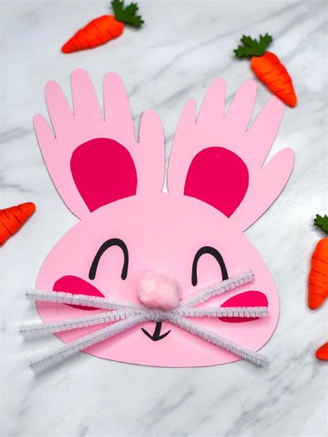 easter handprint bunny craft adorable diy project  kids