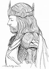 Hobbit Thranduil Aragorn Ringe Lotr Herr Anelli Signore Tolkien Legolas Malen Zeichnungen sketch template