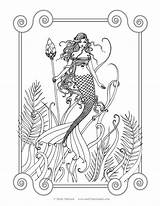 Coloring Pages Mermaid Adult Molly Harrison Intricate Fairy Grayscale Print Fantasy Books Adults Color Sea Printable Official Shop Blank Colouring sketch template