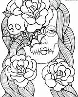 Coloring Pages Skull Girly Sugar Printable Girl Graffiti Colouring Multicultural Color Skulls Colored Already Pdf Getcolorings Getdrawings Print sketch template