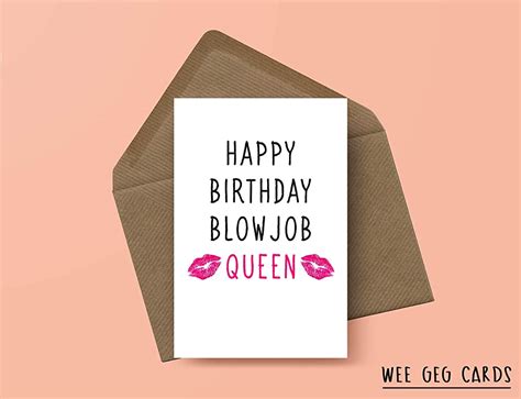Funny Birthday Card Happy Birthday Blowjob Queen Birthday Card Old