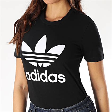 adidas originals tee shirt femme trefoil fm noir laboutiqueofficiellecom