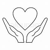 Hands Outline Heart Holding Two Icon Coloring Template Illustration Clipartmag sketch template