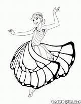 Coloring Fairy Pages Colorkid Barbie Dances Butterfly Gif sketch template