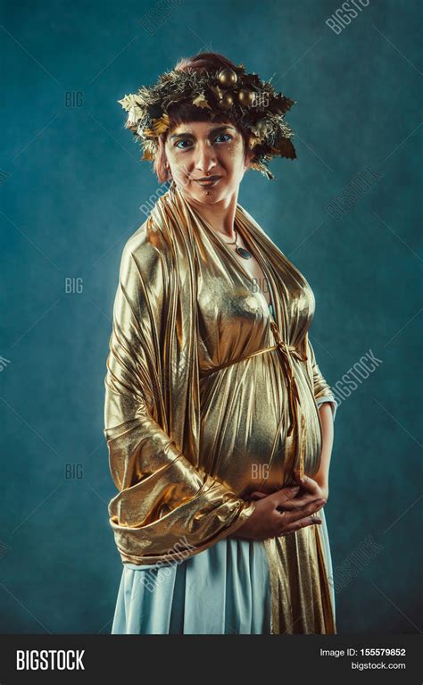 Pregnant Woman Golden Image And Photo Free Trial Bigstock