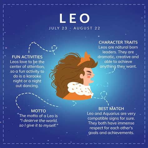 leo traits explore fun activities  zodiac match motto
