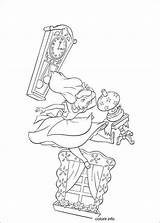 Coloring Pages Alice Wonderland Disney Drawing Characters Kids Clock sketch template