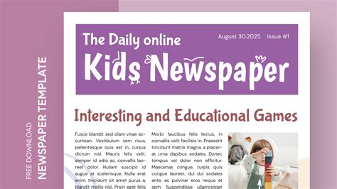 newspaper  kids  google docs template gdocio