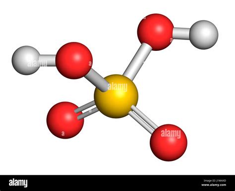 Sulfuric Acid H2so4 Strong Mineral Acid Molecule Atoms Are Stock