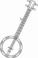 Banjo Clipart Clip Line Instruments String Colorable Musical Coloring Template Pages Clipground Sweetclipart Library sketch template