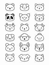 Kawaii Coloring Pages Print Animals sketch template