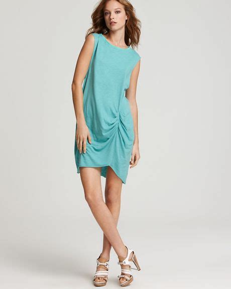 rag and bone dress charlotte with gathering in blue canton green lyst