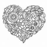 Coloring Pages Heart Adults Flowers Adult Flower Hearts Printable Mandala Drawing Sheets Books Floral Abstract Getdrawings Colouring Color Realistic Print sketch template