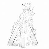 Campfire Bonfire Drawingforall Ayvazyan Stepan sketch template