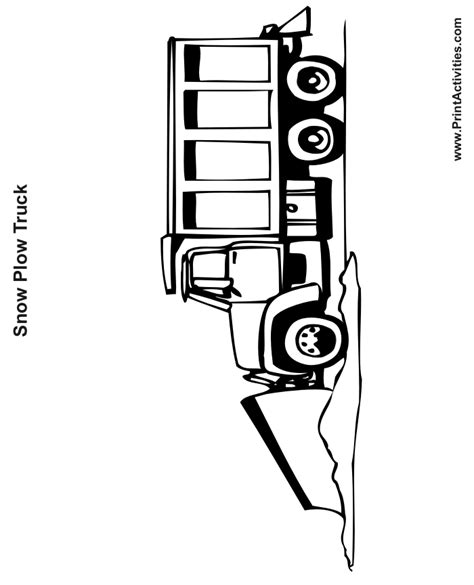 snow plow coloring page  printable truck activity