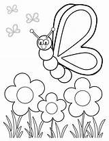 Garden Coloring Preschool Pages Getdrawings Butterfly sketch template