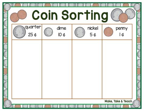 coin sorting freebie   teach