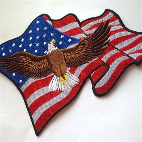 american flag waving patch  flag large embroidered iron  etsy