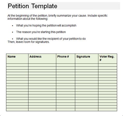 petition form template charlotte clergy coalition