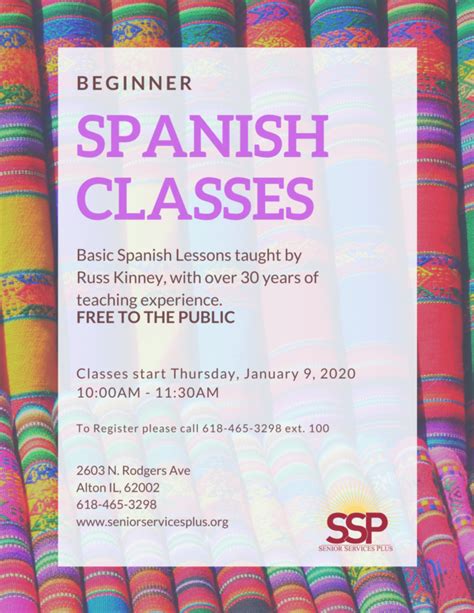 Beginner Spanish Classes Senior Services Plus Inc Alton Il