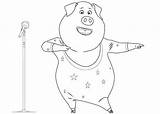 Sing Coloring Pages Movie Kids Pig Color Printable Dancing Gunter Print Characters Sheets Cartoon Ash Rosita Children Books Creative Bestcoloringpagesforkids sketch template