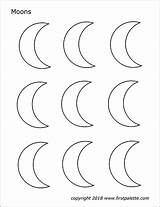 Printable Moon Moons Coloring Template Templates Firstpalette Pages Small Set Kids sketch template
