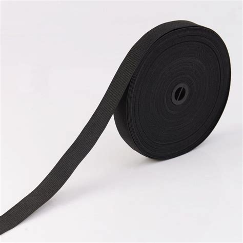 black flat woven elastic mm