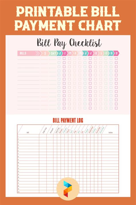 printable bill chart