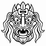 Mask Ancient Tribal Vector Mayan Premium Template Isolated Ceremony Coloring Pages Freeimages Stock Dreamstime Illustrations Templates sketch template