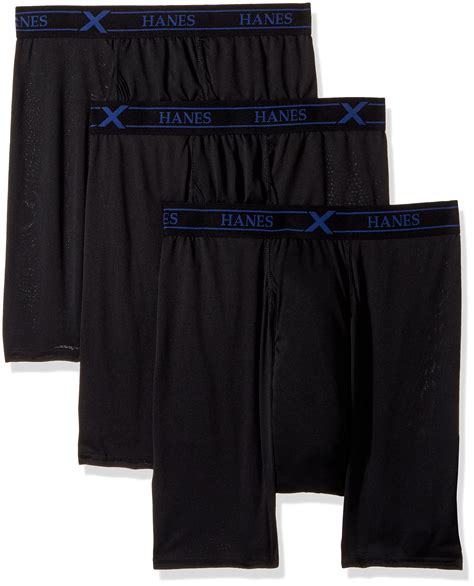 Hanes Ultimate Men S 3 Pack X Temp Performance Boxer Briefs Large Black
