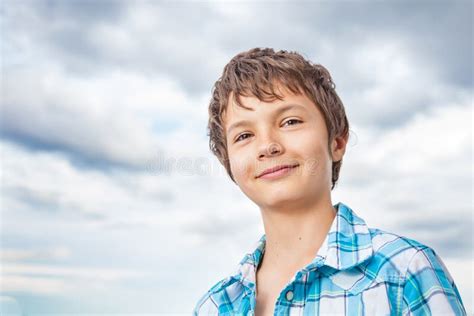 teenage boy stock image image  nature smiling blue