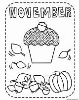 November Coloring Pages Printable Sheets Kids Cupcakes School Middle Color Print Month Year Online If Buy Davemelillo Popular Freebie Info sketch template