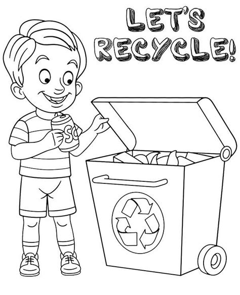 lets recycle coloring page recycling coloring home