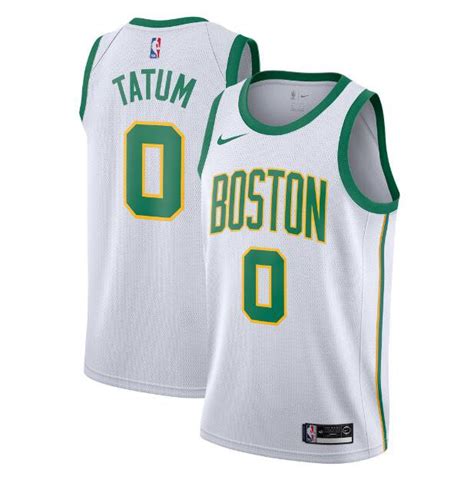 jayson tatum 0 boston celtics 2018 19 swingman men s jersey city edition white size xl