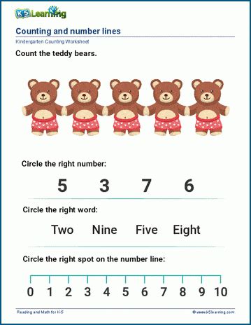 counting number lines worksheets  learning