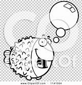 Blowfish Talking Outlined Coloring Clipart Vector Cartoon Thoman Cory sketch template