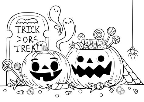 trick  treaters halloween coloring pages