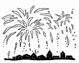 Vuurwerk Nieuwjaar Stad Kleurplaten Flevoland sketch template