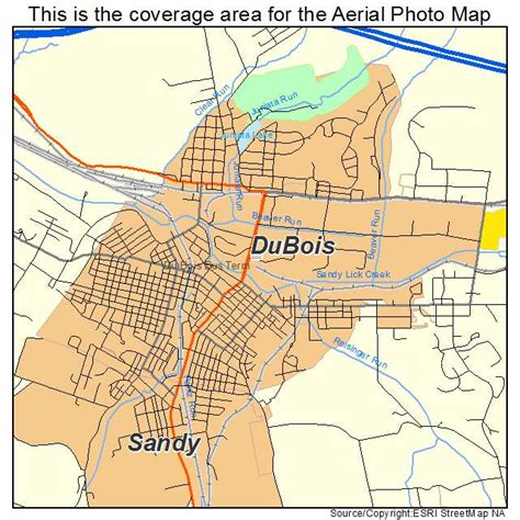aerial photography map  dubois pa pennsylvania
