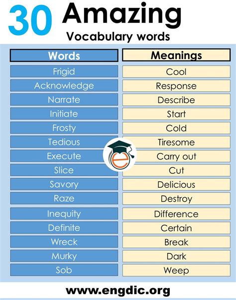 daily  vocabulary words  meaning  engdic