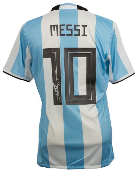 Lionel Messi Signed Adidas Argentina Jersey Inscribed Leo Messi Coa