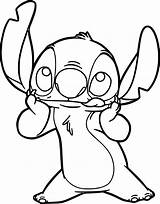 Stitch Coloring Tongue Wecoloringpage sketch template