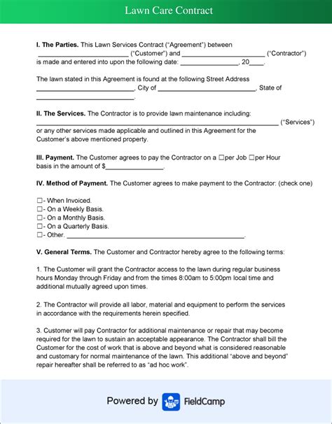 lawn care contract ultimate guide   template
