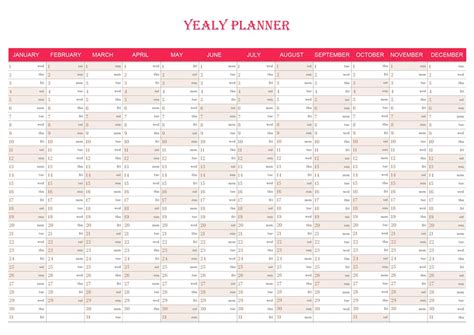 yearly planner printable printable word searches