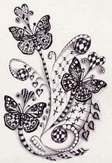 Zentangle Zentangles Doodle Butterflies Doodles Tineke Tangle Adulte Coloriages Zen Butterfly Zendoodle Koedam Apprendre Créatif Peintures Numériques Dessiner Flinder sketch template