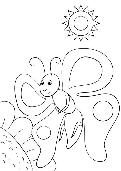 cute butterfly coloring page  print  color