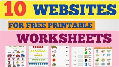 websites  worksheets  printable downloads  youtube