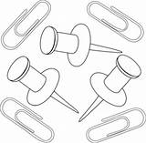 Thumbtack Paperclip Clipground sketch template