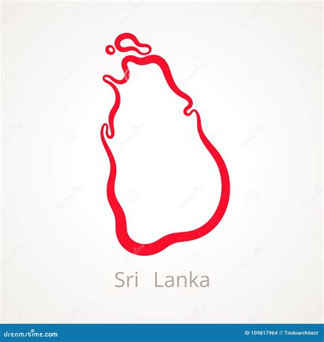 sri lanka outline map country shape vector illustration cartoondealercom