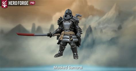 masked samurai made with hero forge